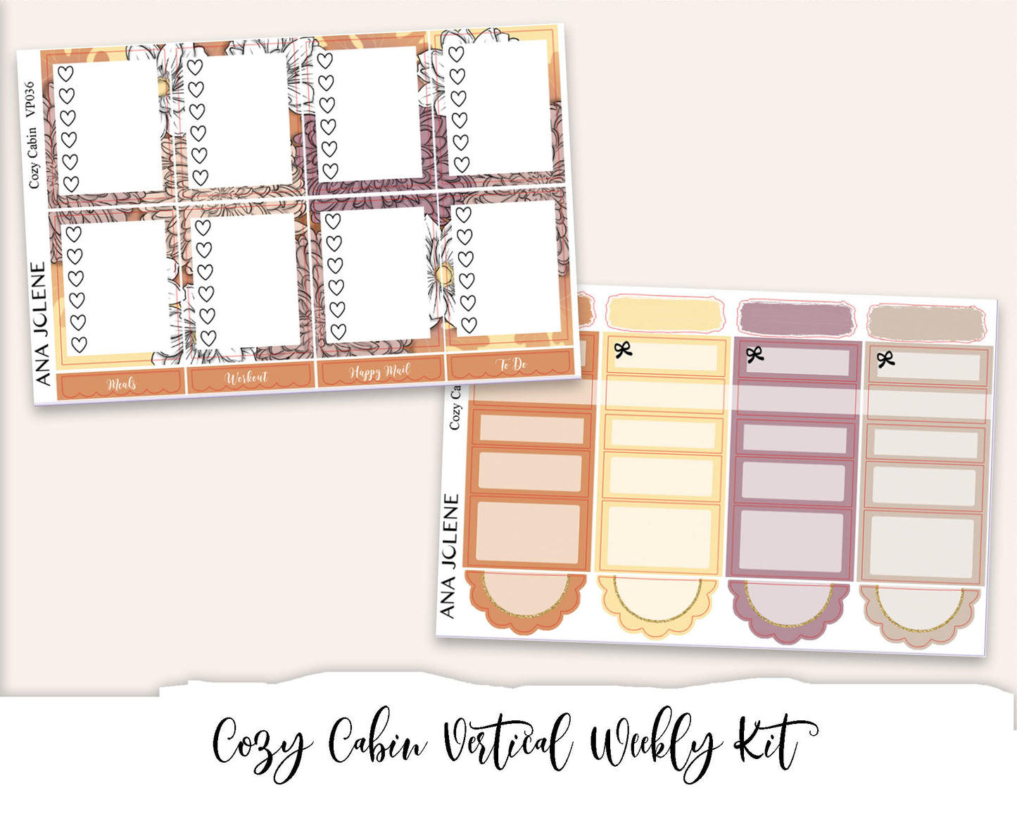 COZY CABIN Planner Sticker Kit (Vertical Weekly)