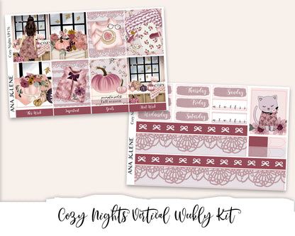 COZY NIGHTS Planner Sticker Kit (Vertical Weekly)