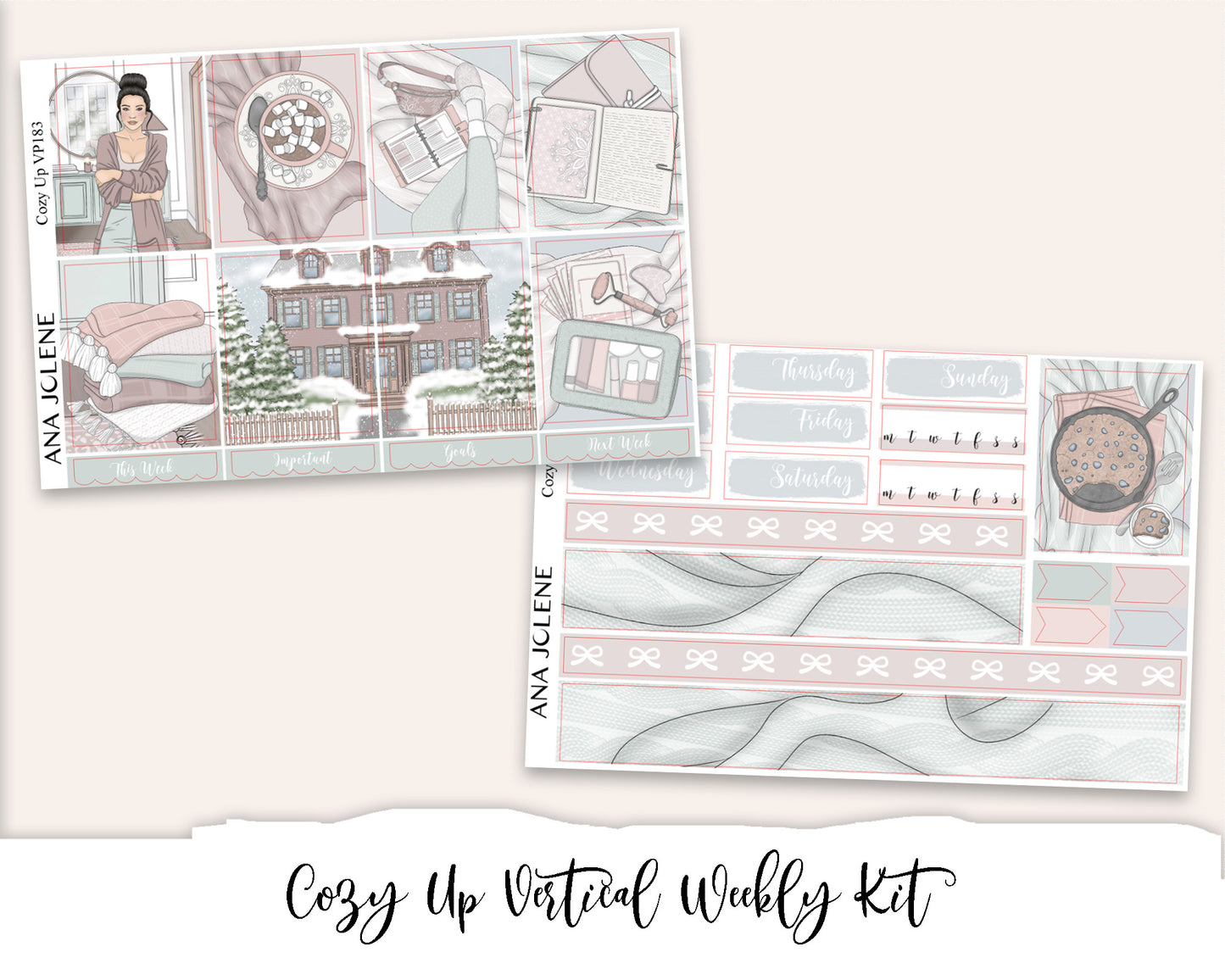 COZY UP  Planner Sticker Kit (Vertical Weekly)