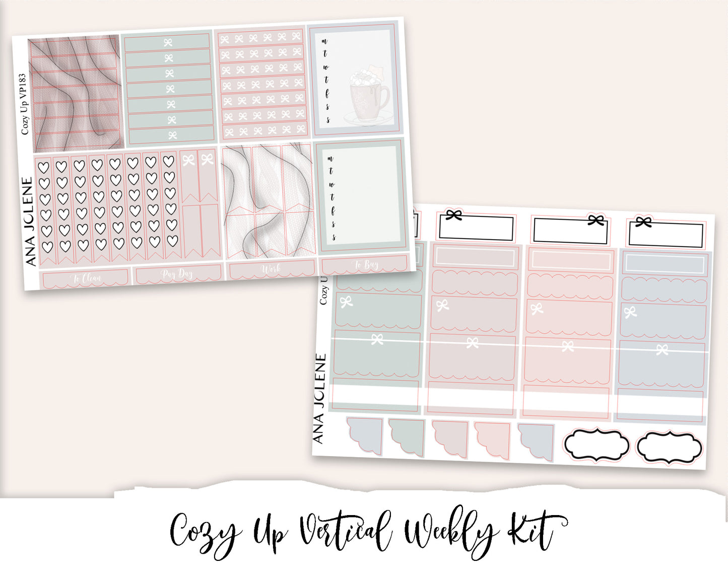 COZY UP  Planner Sticker Kit (Vertical Weekly)