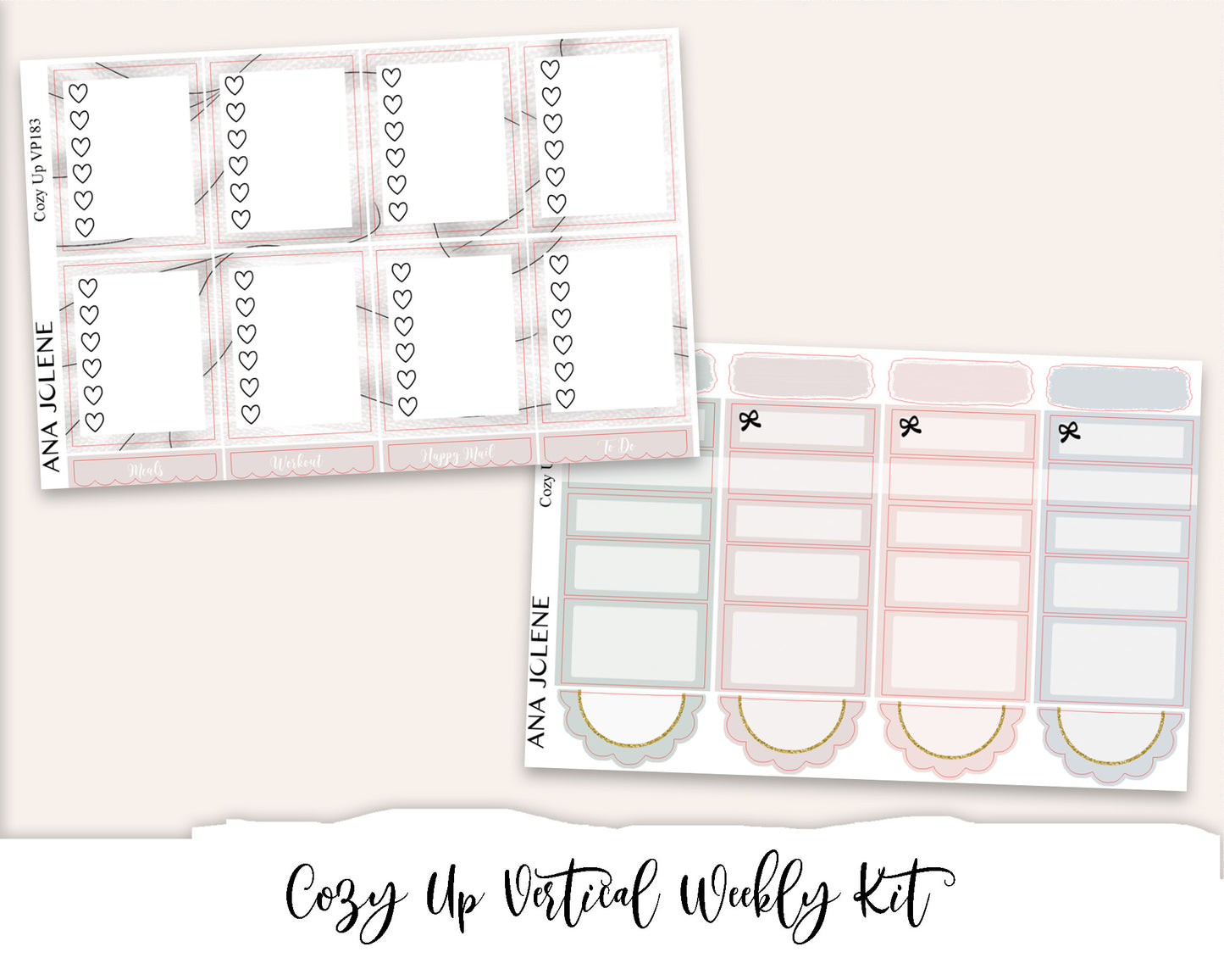 COZY UP  Planner Sticker Kit (Vertical Weekly)