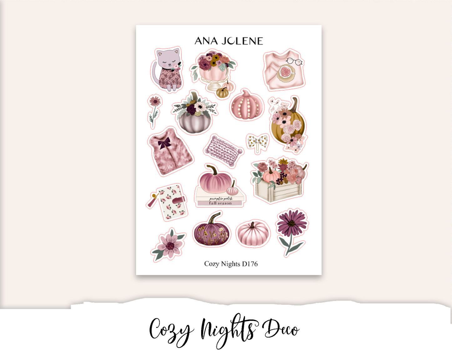 COZY NIGHTS Planner Sticker Kit (Vertical Weekly)