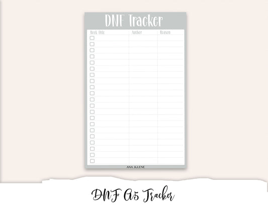 DNF Tracker Full Page Sticker - A5 Reading Journal