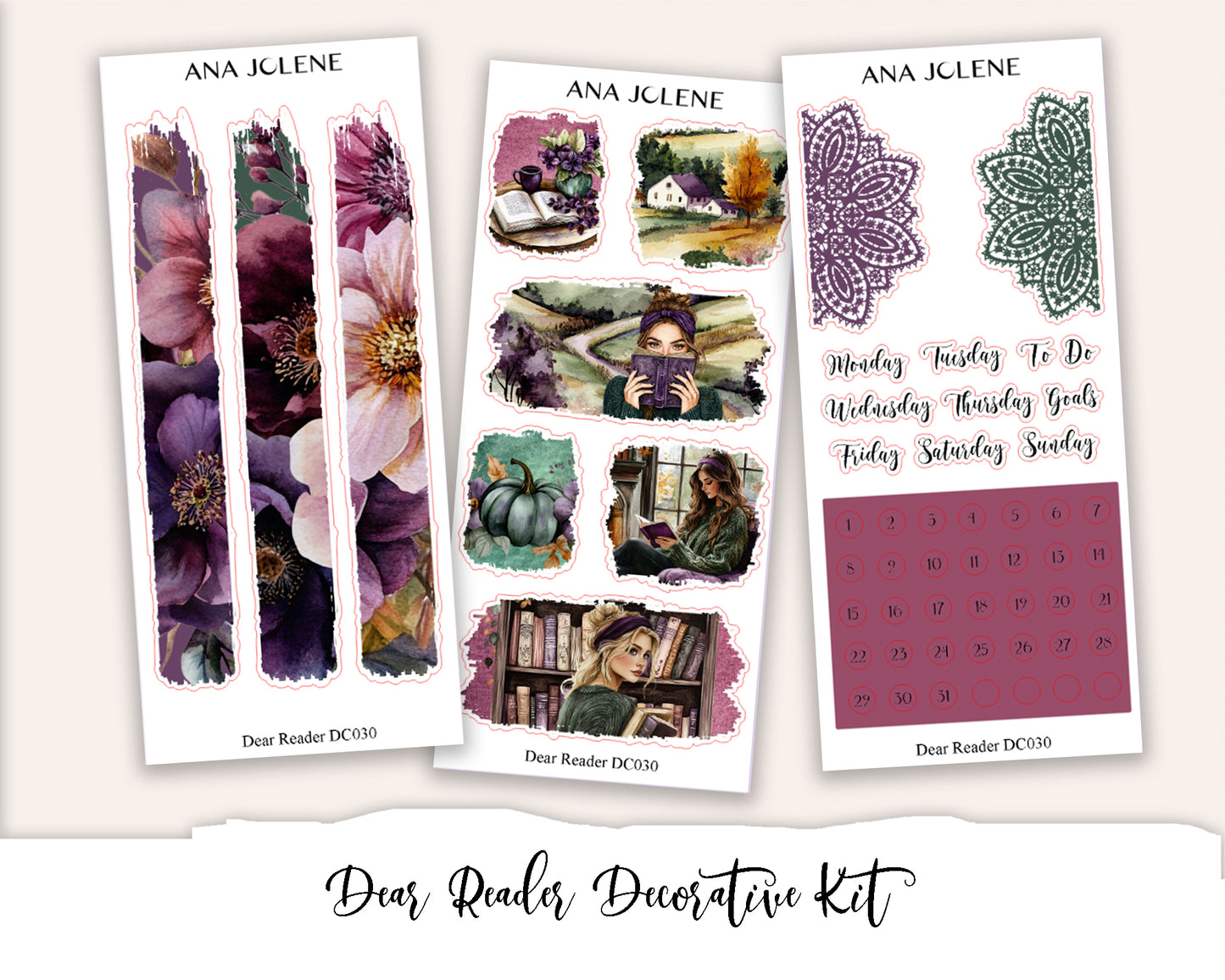 DEAR READER  Decorative Planner Sticker Kit