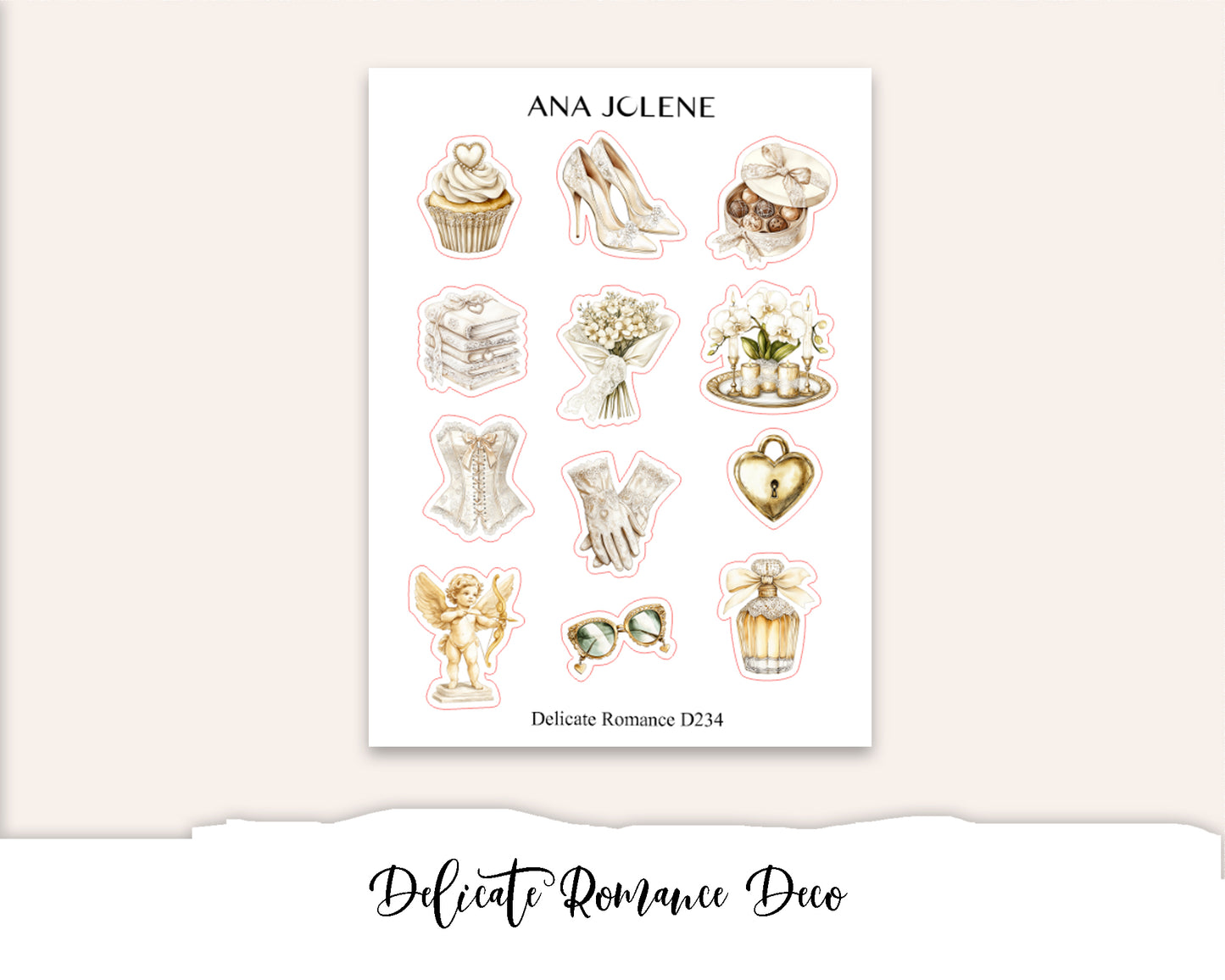DELICATE ROMANCE Planner Sticker Kit (Vertical Weekly)