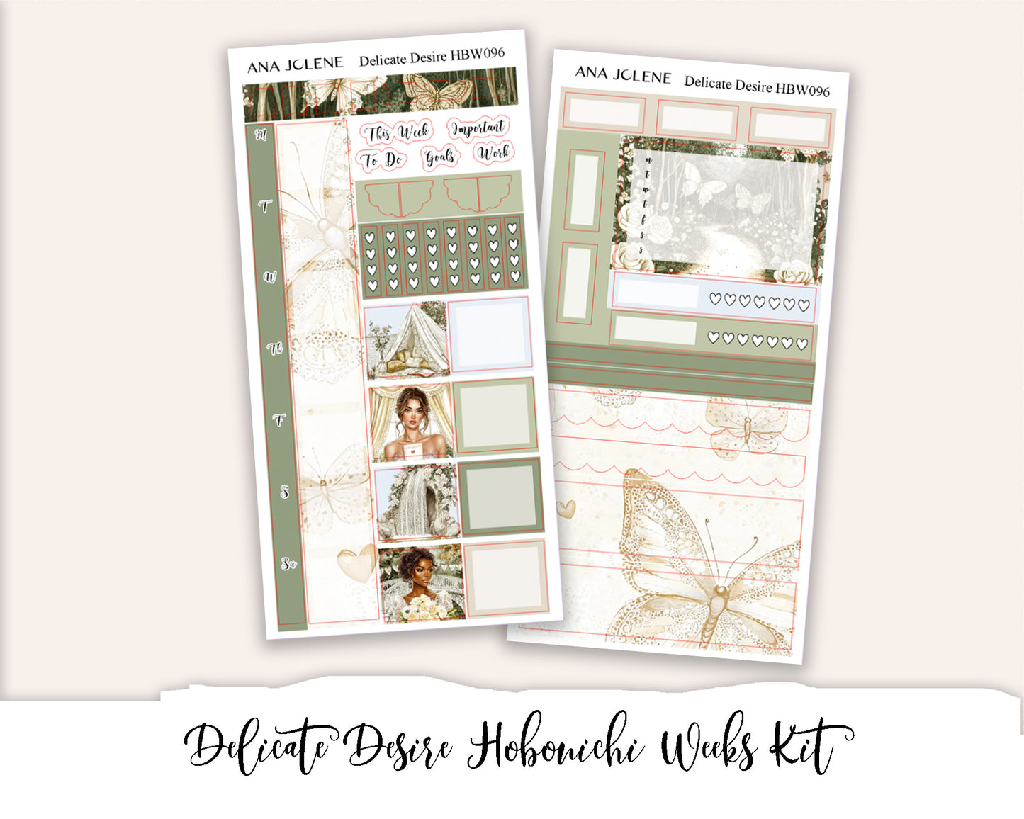 DELICATE DESIRE  Hobonichi Weeks Planner Sticker Kit
