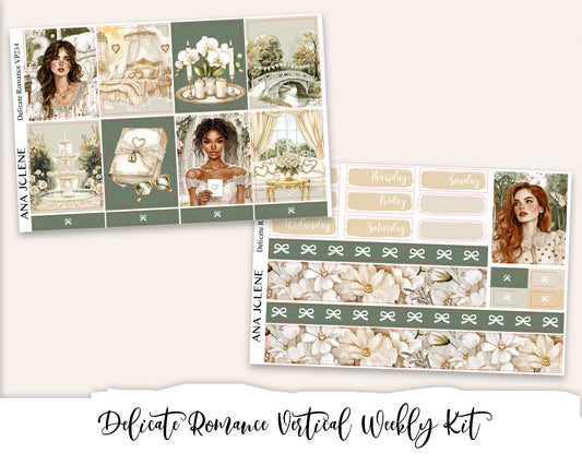 DELICATE ROMANCE Planner Sticker Kit (Vertical Weekly)