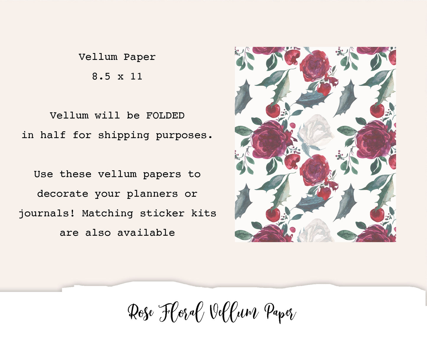 Rose Floral Vellum Paper