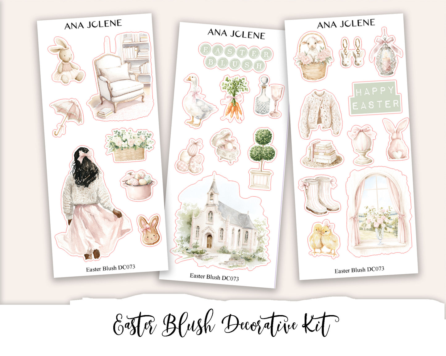 EASTER BLUSH Decorative Planner Sticker Kit