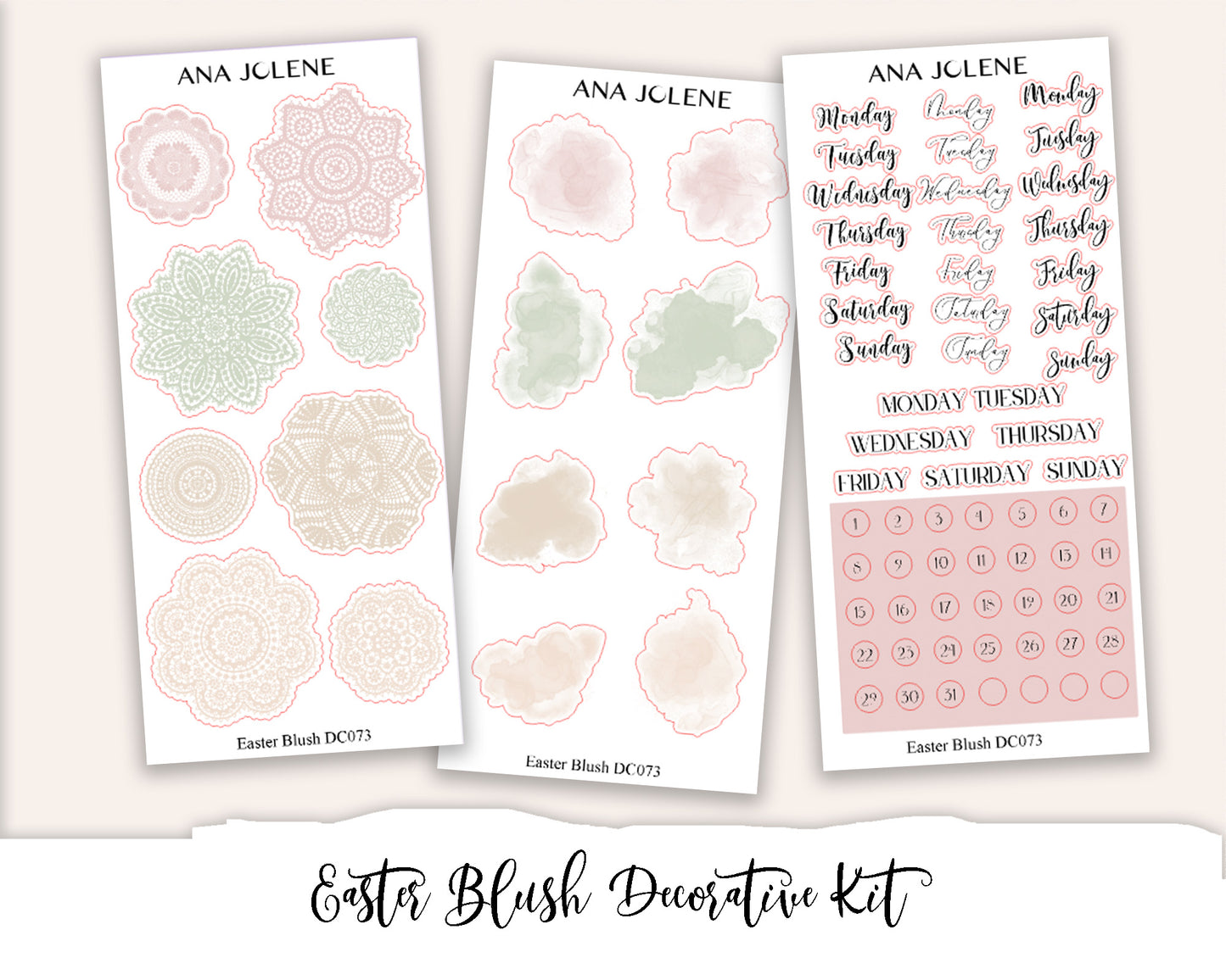 EASTER BLUSH Decorative Planner Sticker Kit