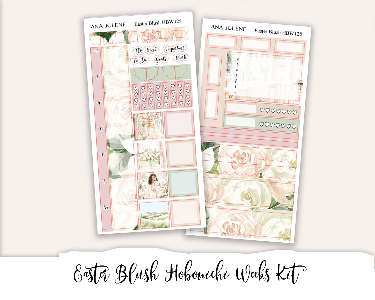 EASTER BLUSH Hobonichi Weeks Planner Sticker Kit