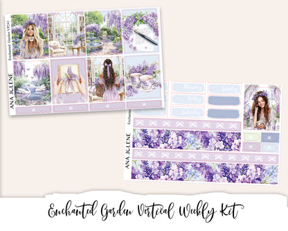 ENCHANTED GARDEN  Planner Sticker Kit (Vertical Weekly)