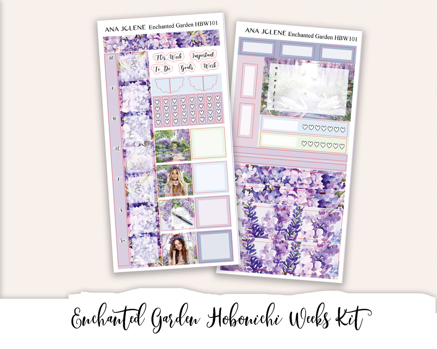 ENCHANTED  GARDEN Hobonichi Weeks Planner Sticker Kit
