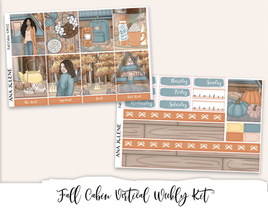 FALL CABIN Planner Sticker Kit (Vertical Weekly)