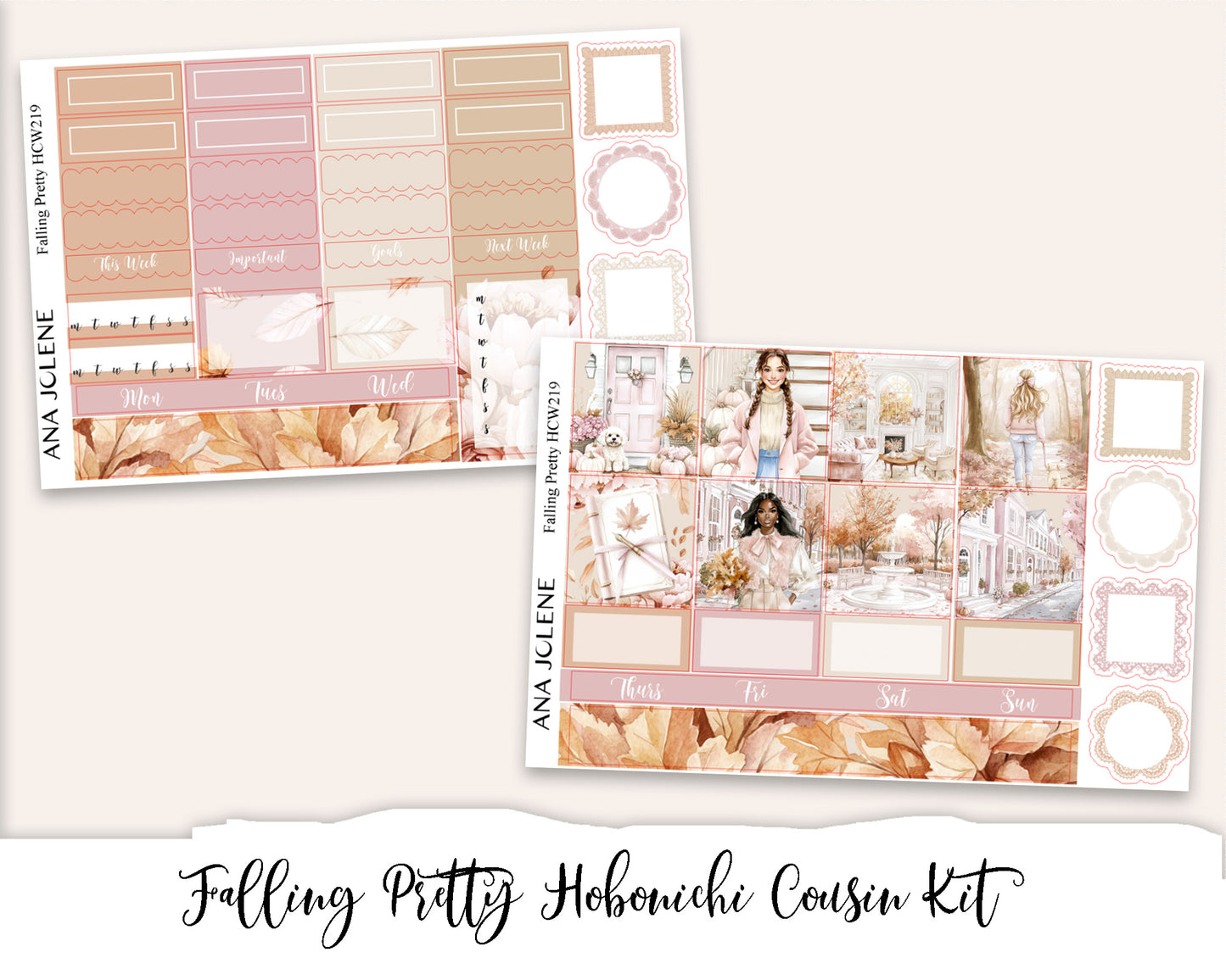 FALLING PRETTY Hobonichi Cousin Weekly Planner Sticker Kit