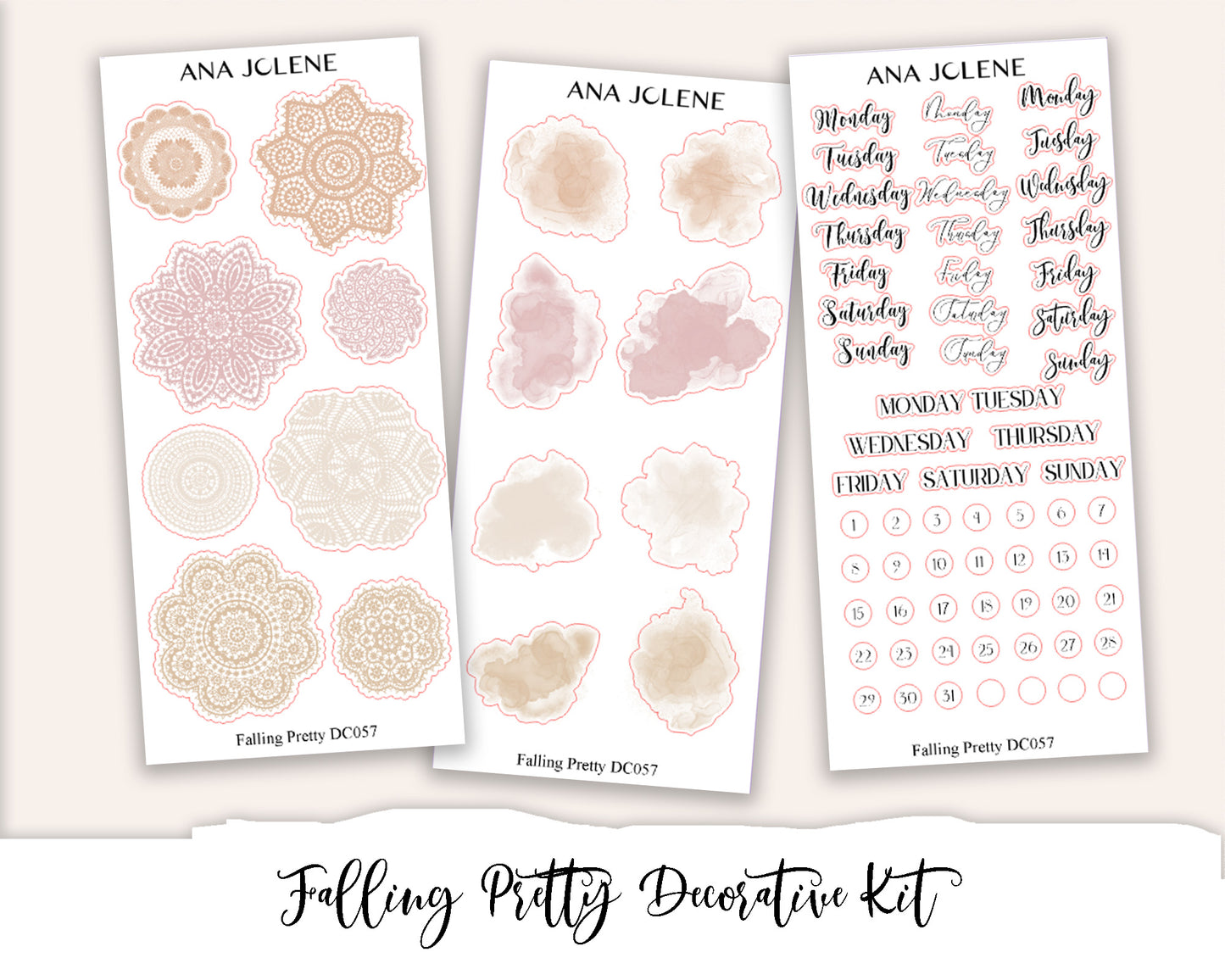FALLING PRETTY Decorative Planner Sticker Kit