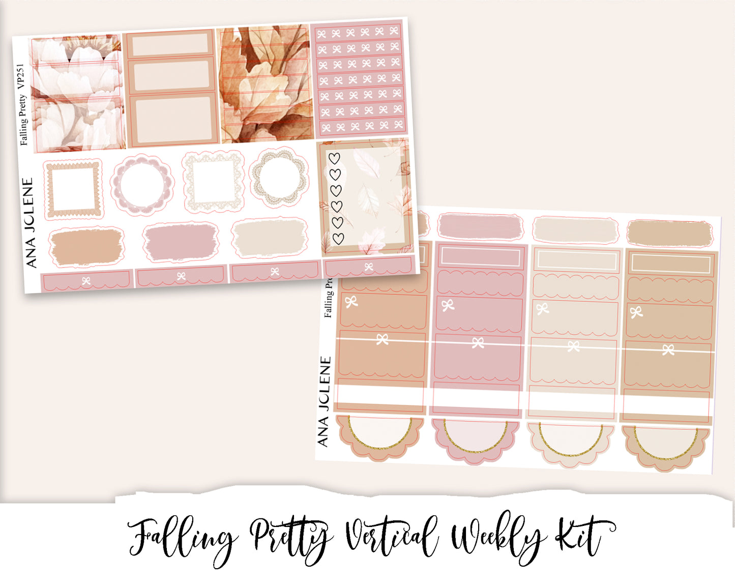 FALLING PRETTY Planner Sticker Kit (Vertical Weekly)