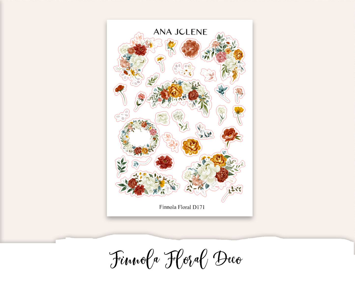 FINNOLA FLORAL Monthly Planner Sticker Kit (A5Wide)