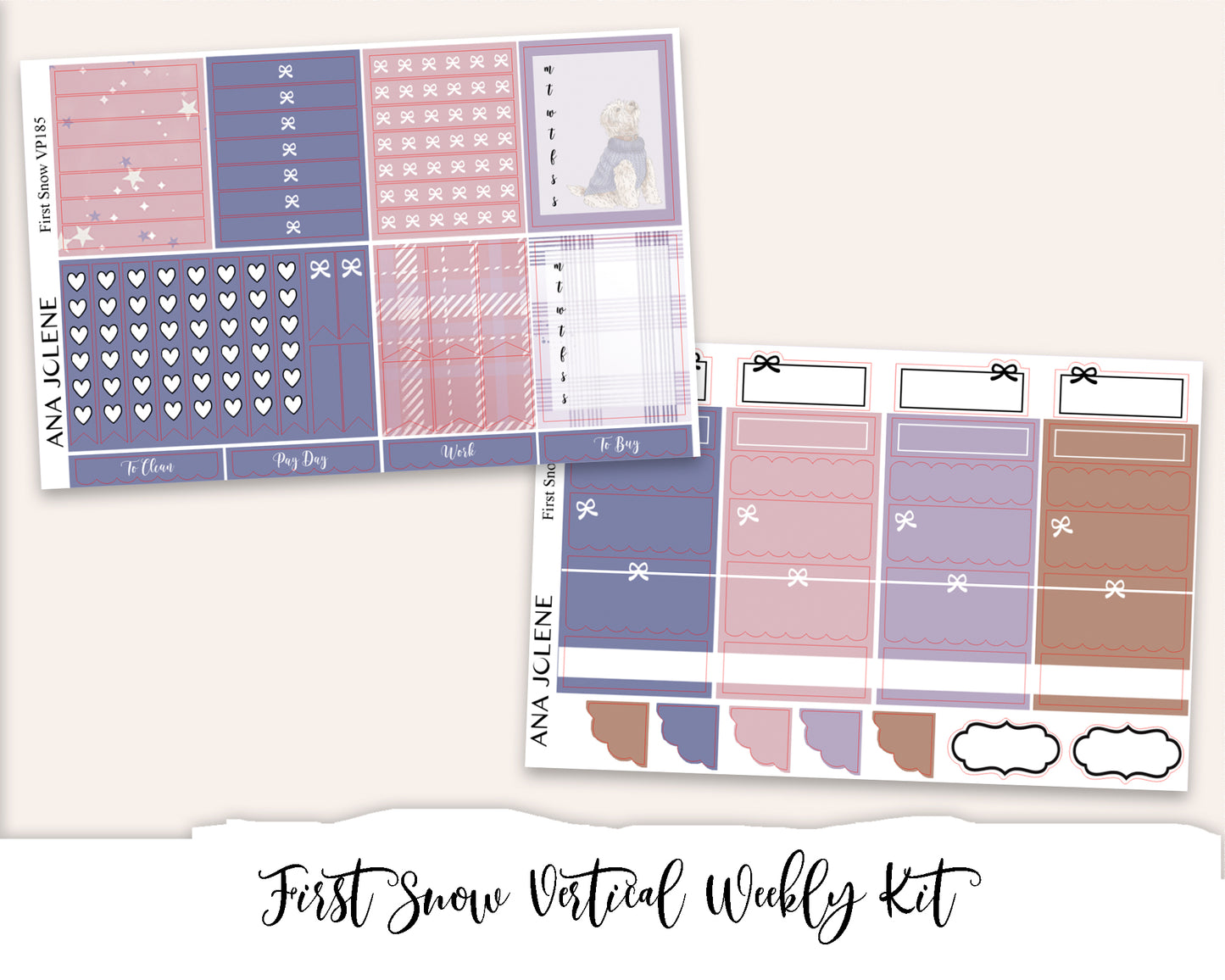 FIRST SNOW Planner Sticker Kit (Vertical Weekly)