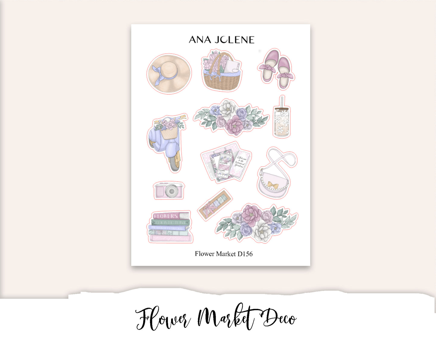 FLOWER MARKET Planner Sticker Kit (Vertical Weekly)