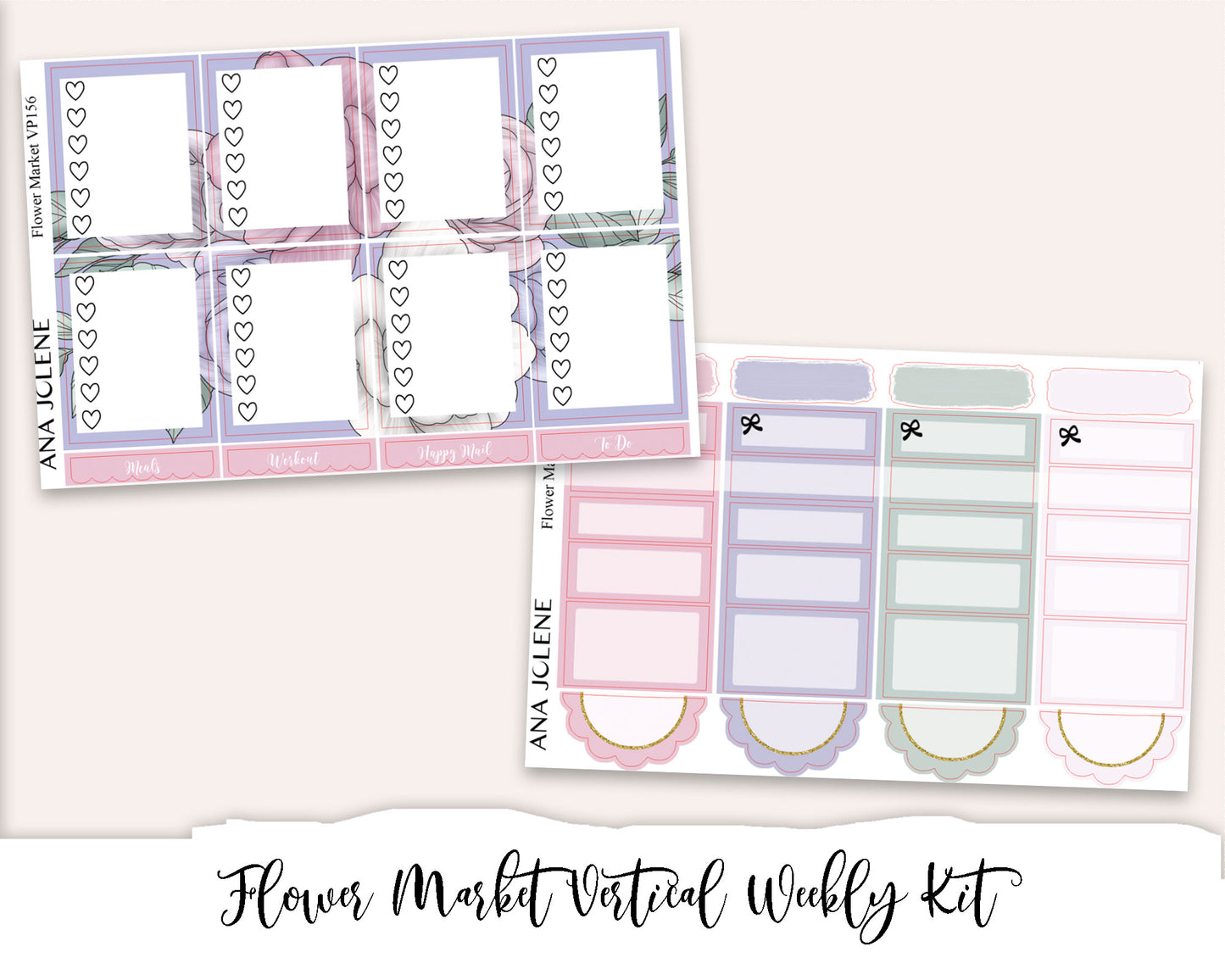 FLOWER MARKET Planner Sticker Kit (Vertical Weekly)