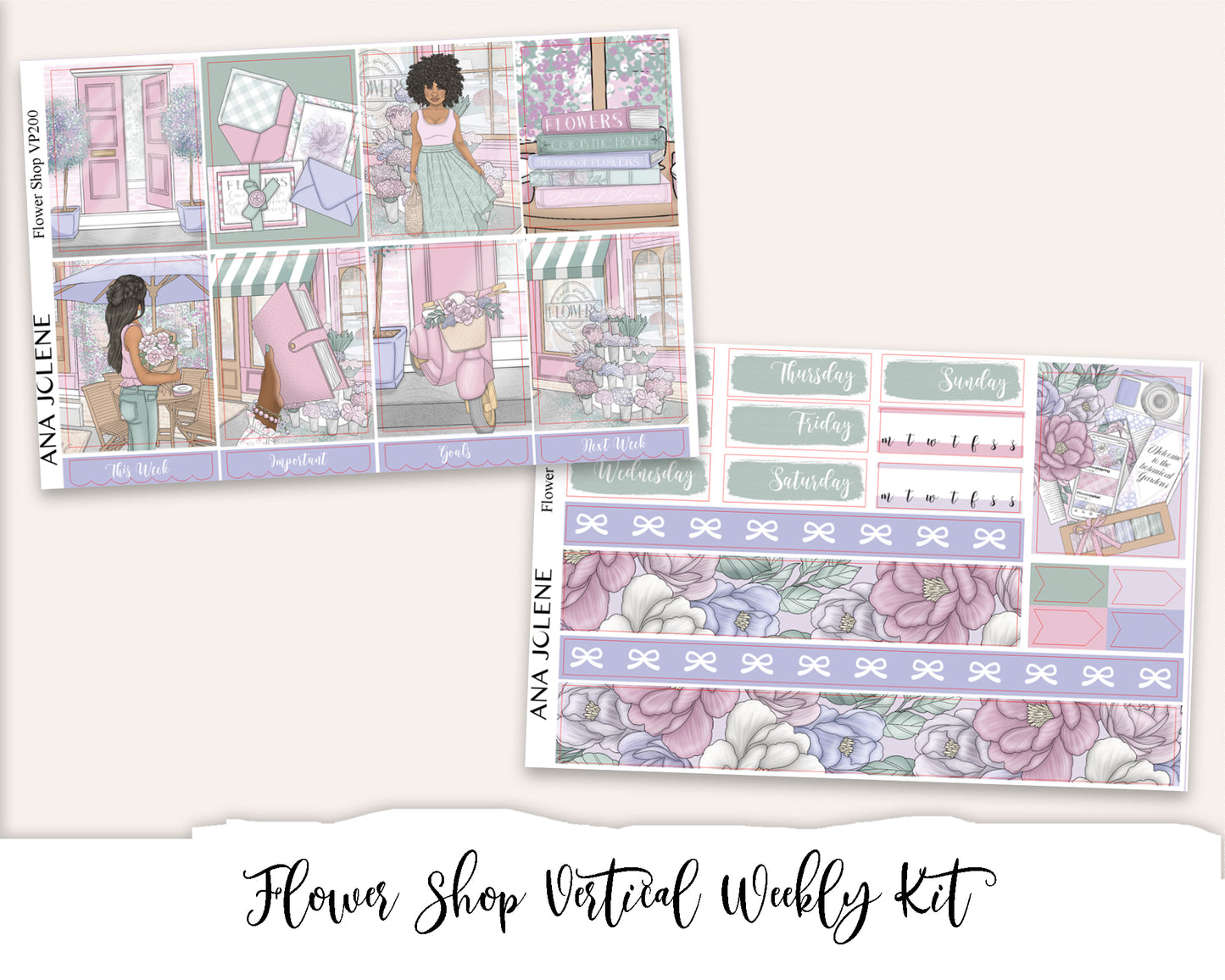 FLOWER SHOP Planner Sticker Kit (Vertical Weekly)