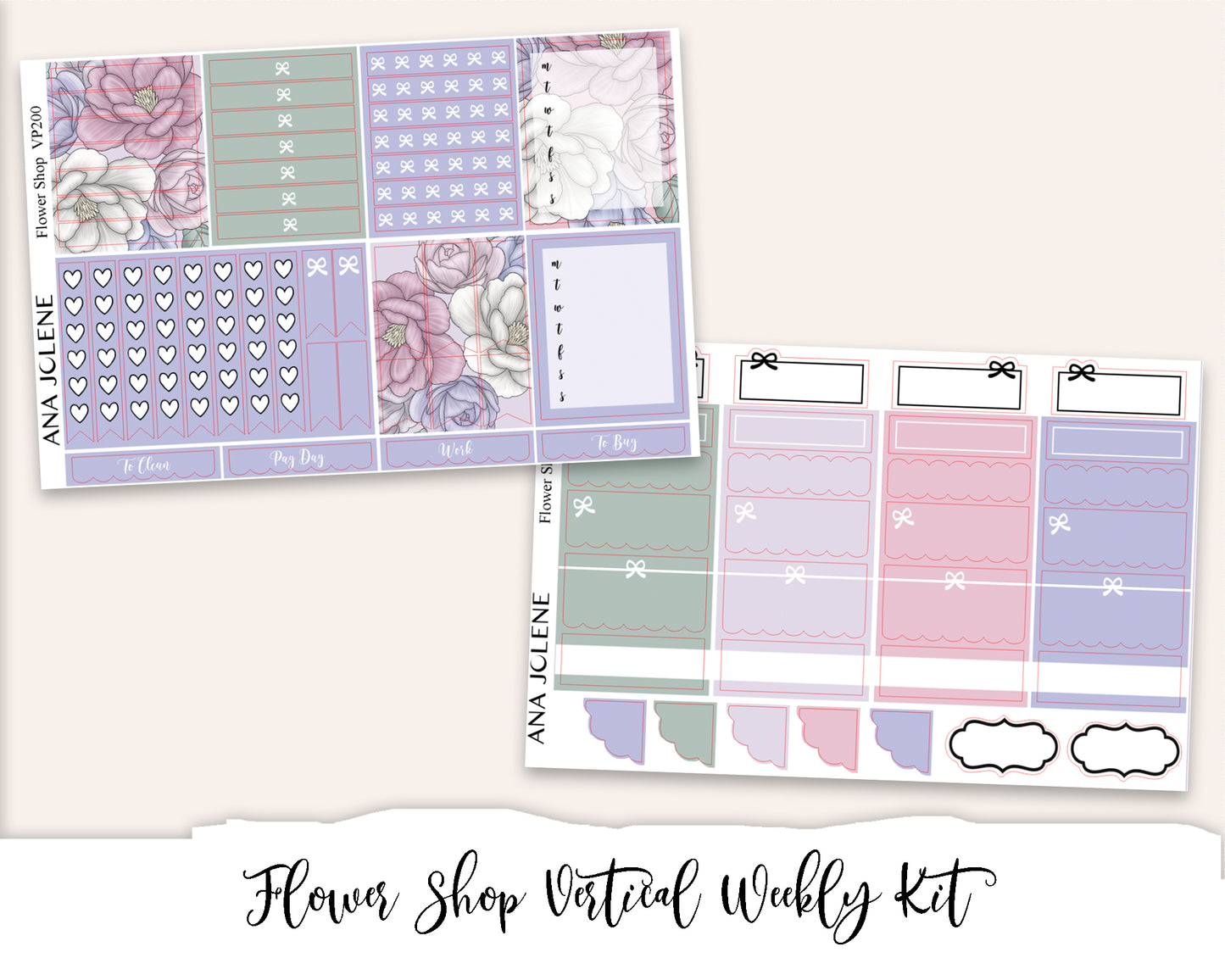 FLOWER SHOP Planner Sticker Kit (Vertical Weekly)