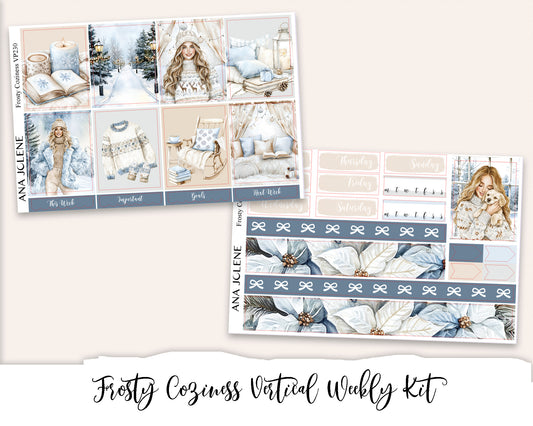 FROSTY COZINESS  Planner Sticker Kit (Vertical Weekly)
