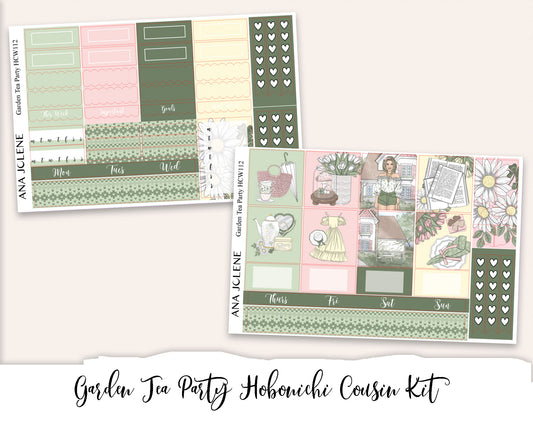 GARDEN TEA PARTY Hobonichi Cousin Weekly Planner Sticker Kit