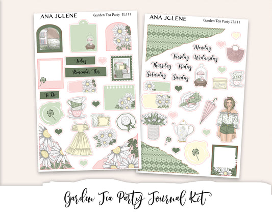 GARDEN TEA PARTY Mini Journal Sticker Kit