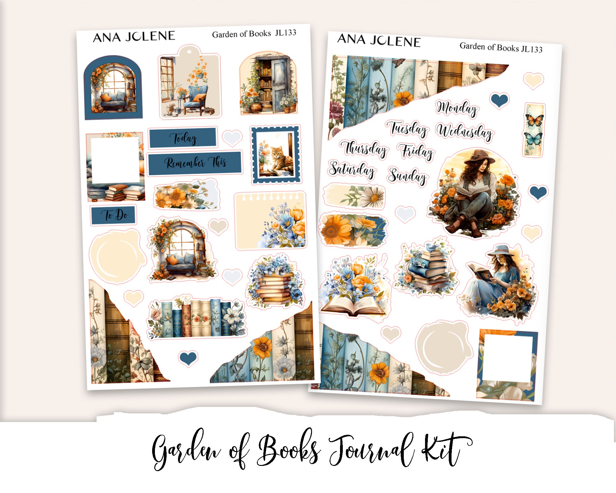 GARDEN OF BOOKS Mini Journal Sticker Kit – anajolene