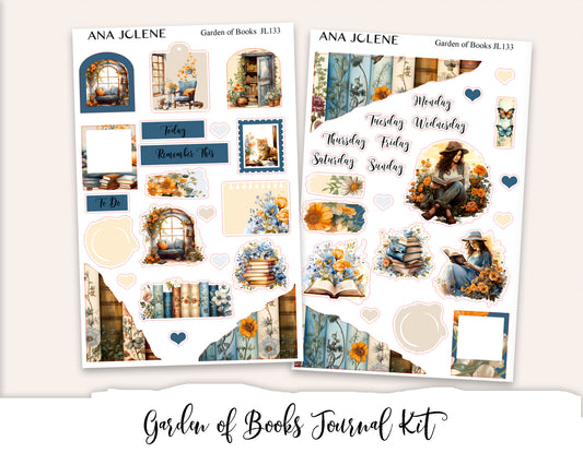 GARDEN OF BOOKS Mini Journal Sticker Kit