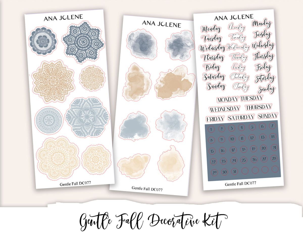 GENTLE FALL Decorative Planner Sticker Kit