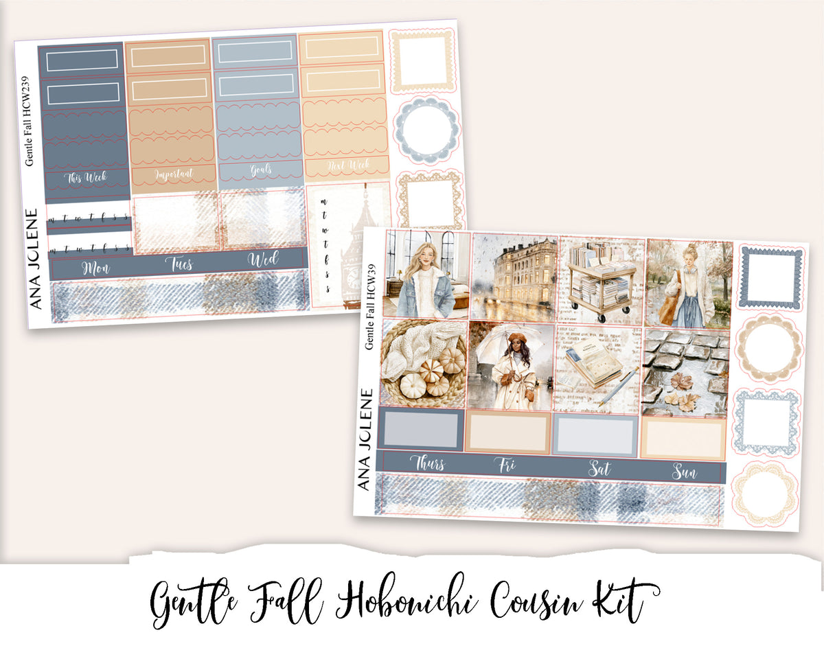 GENTLE FALL Hobonichi Cousin Weekly Planner Sticker Kit (