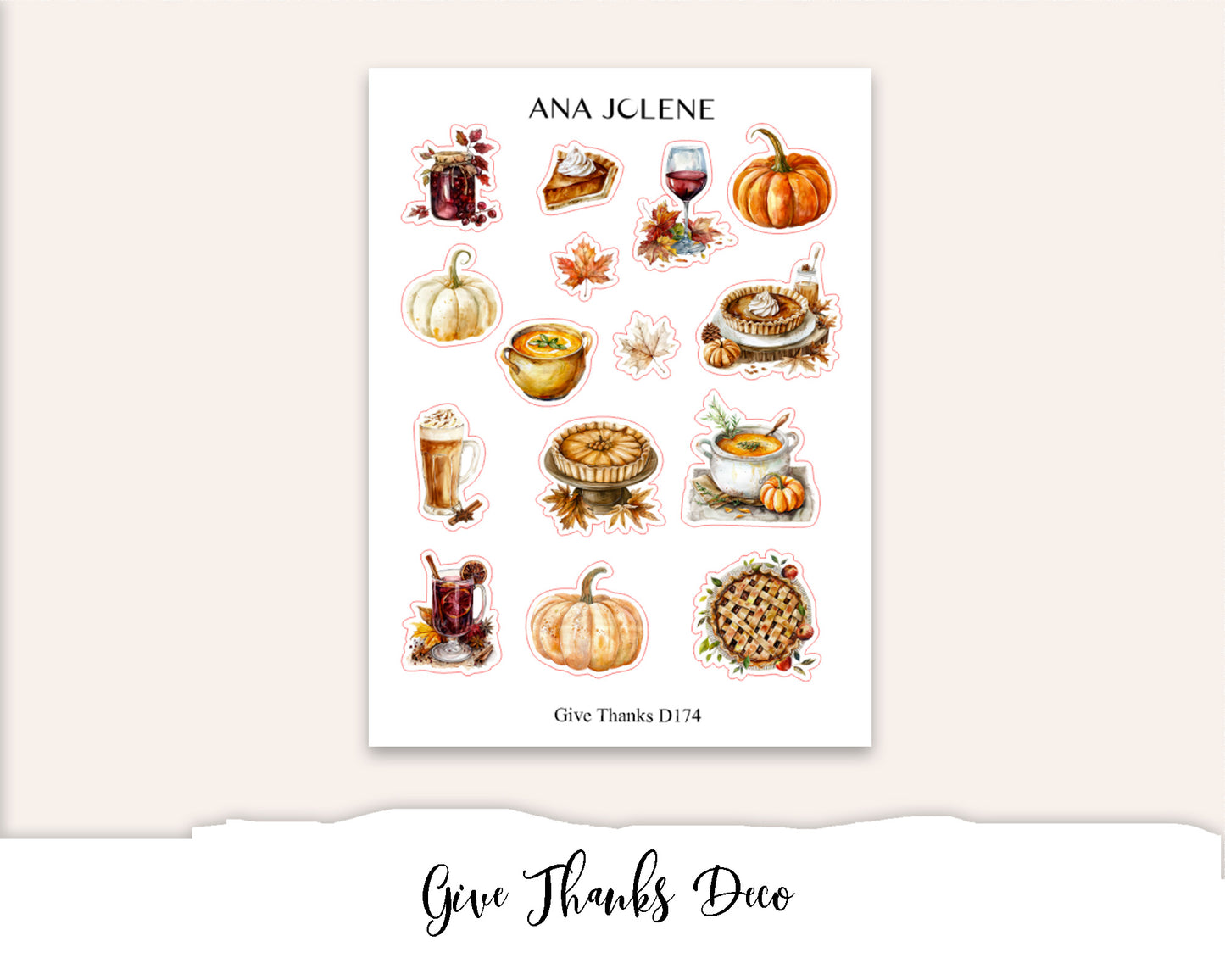 GIVE THANKS Deco Stickers