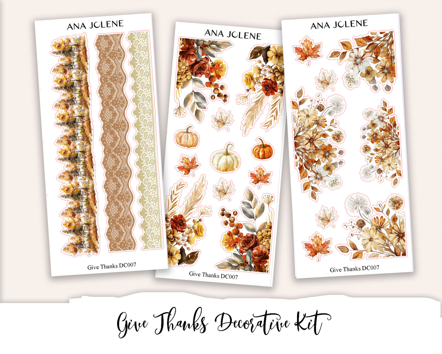 GIVE THANKS Decorative Planner Sticker Kit