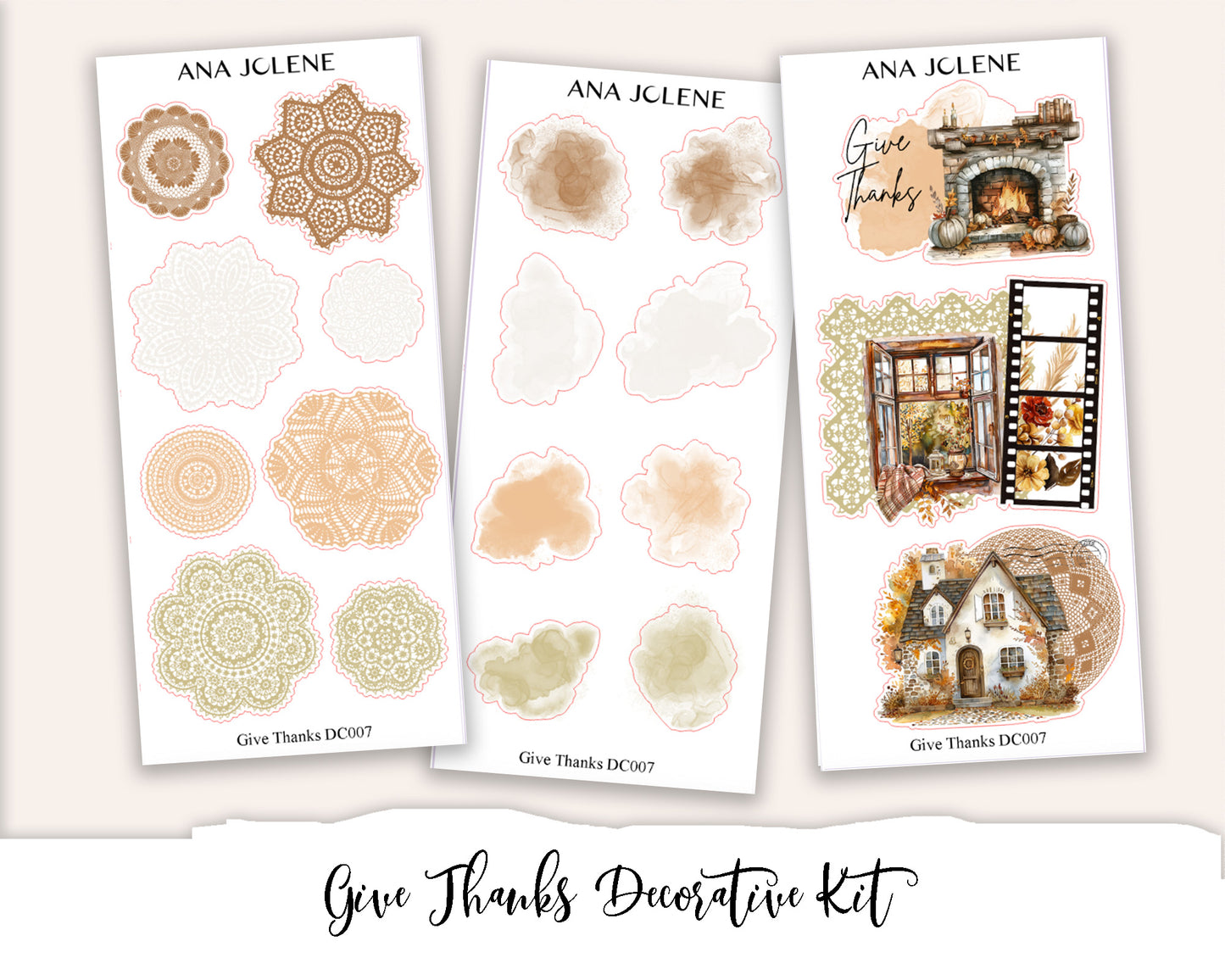 GIVE THANKS Decorative Planner Sticker Kit