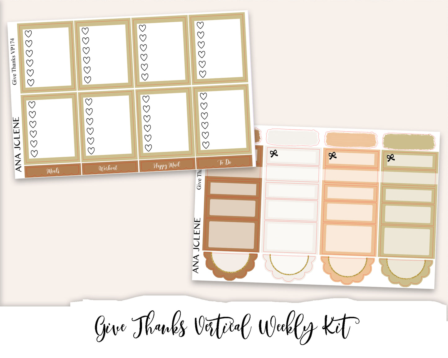 GIVE THANKS Planner Sticker Kit (Vertical Weekly)