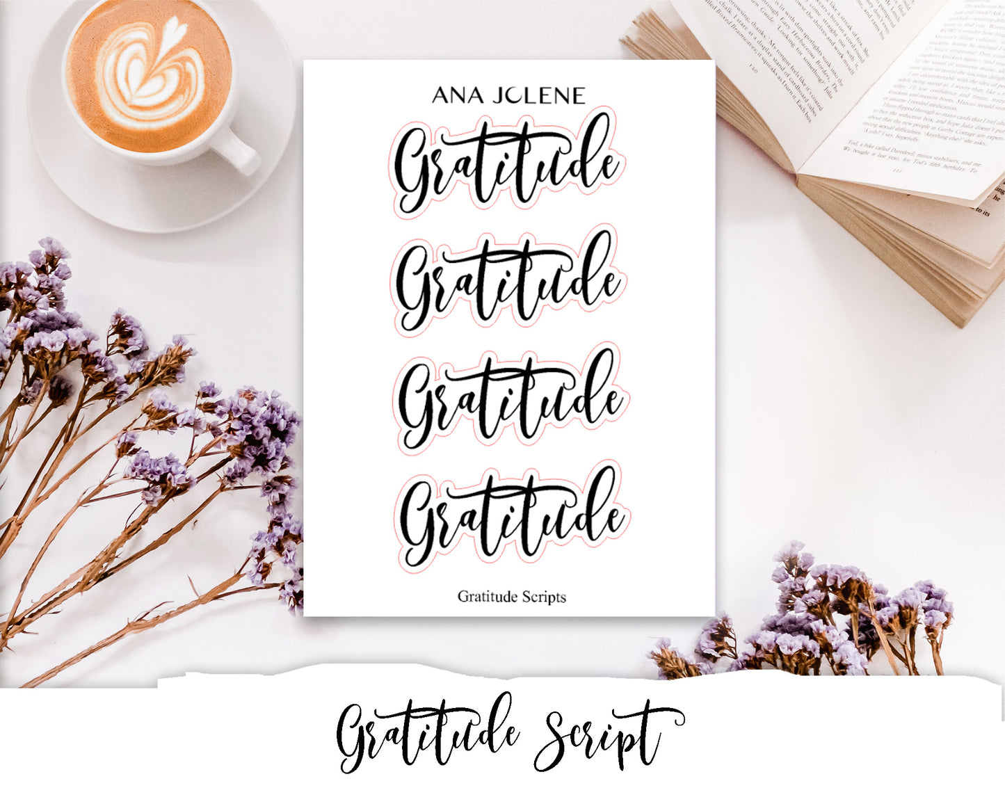 Gratitude Script Stickers