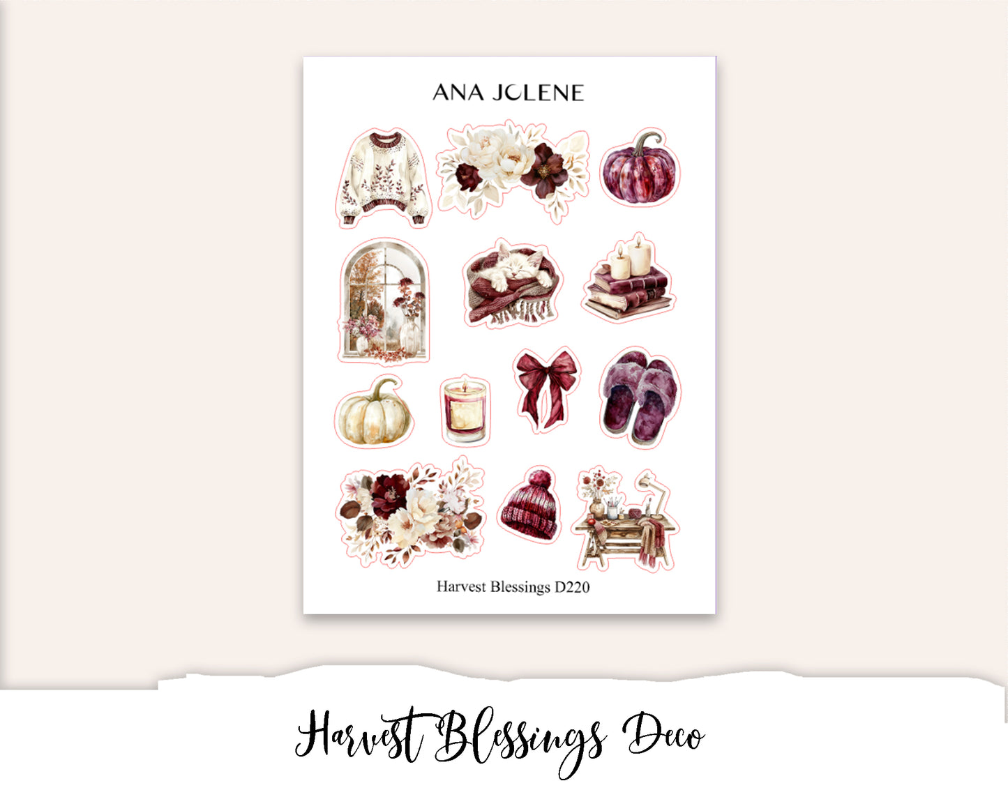 HARVEST BLESSINGS Decorative Planner Sticker Kit