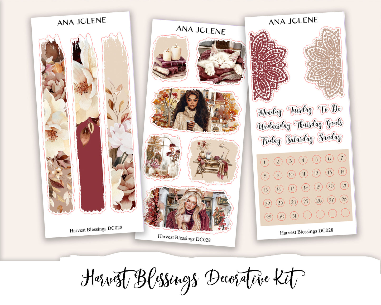 HARVEST BLESSINGS Decorative Planner Sticker Kit