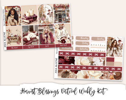 HARVEST BLESSINGS  Planner Sticker Kit (Vertical Weekly)