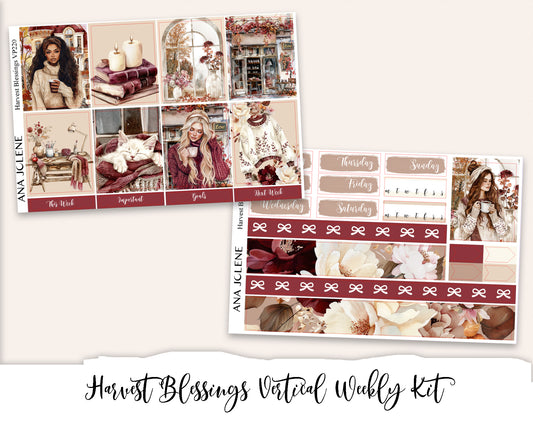 HARVEST BLESSINGS  Planner Sticker Kit (Vertical Weekly)