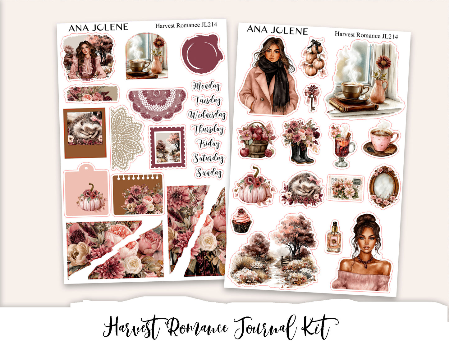 HARVEST ROMANCE  Mini Journal Sticker Kit