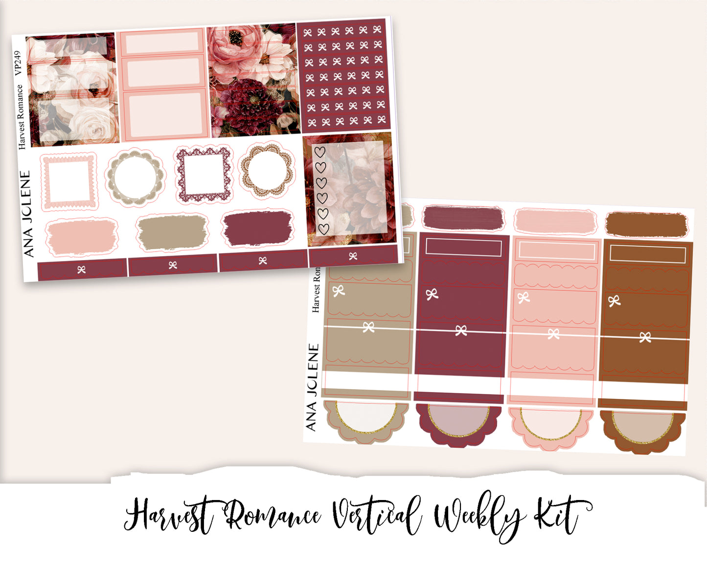 HARVEST ROMANCE Planner Sticker Kit (Vertical Weekly)