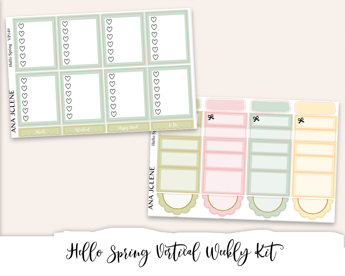 HELLO SPRING Planner Sticker Kit (Vertical Weekly)