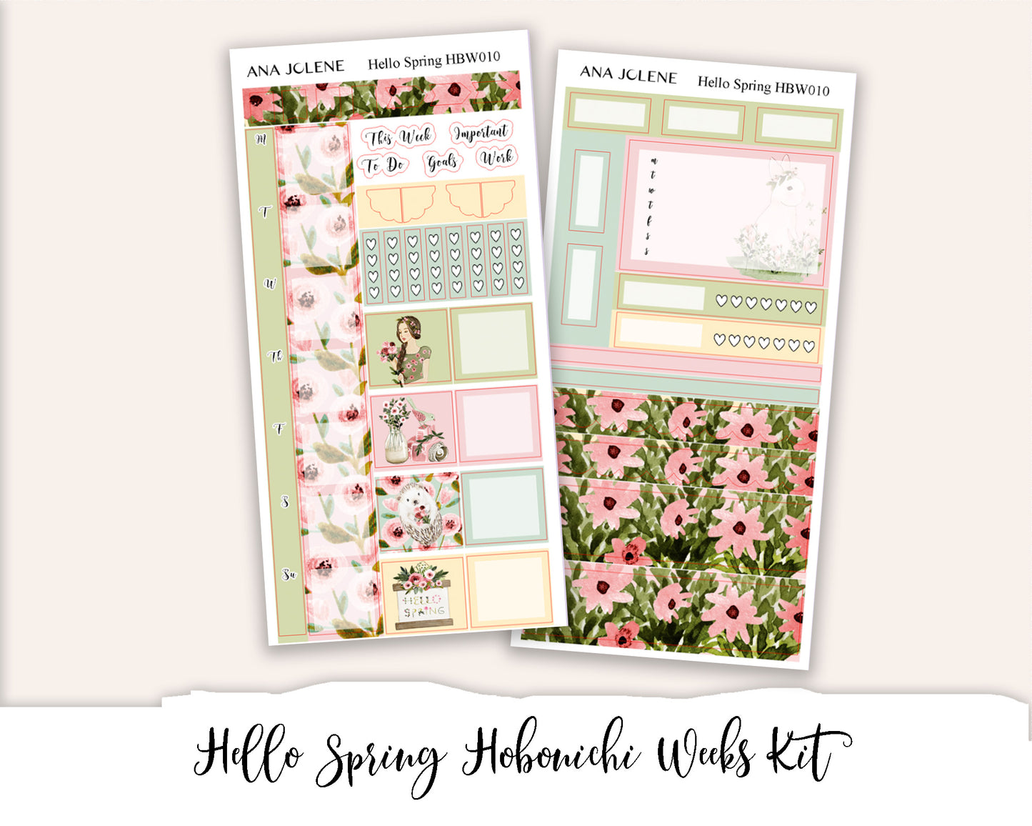 HELLO SPRING  Hobonichi Weeks Planner Sticker Kit