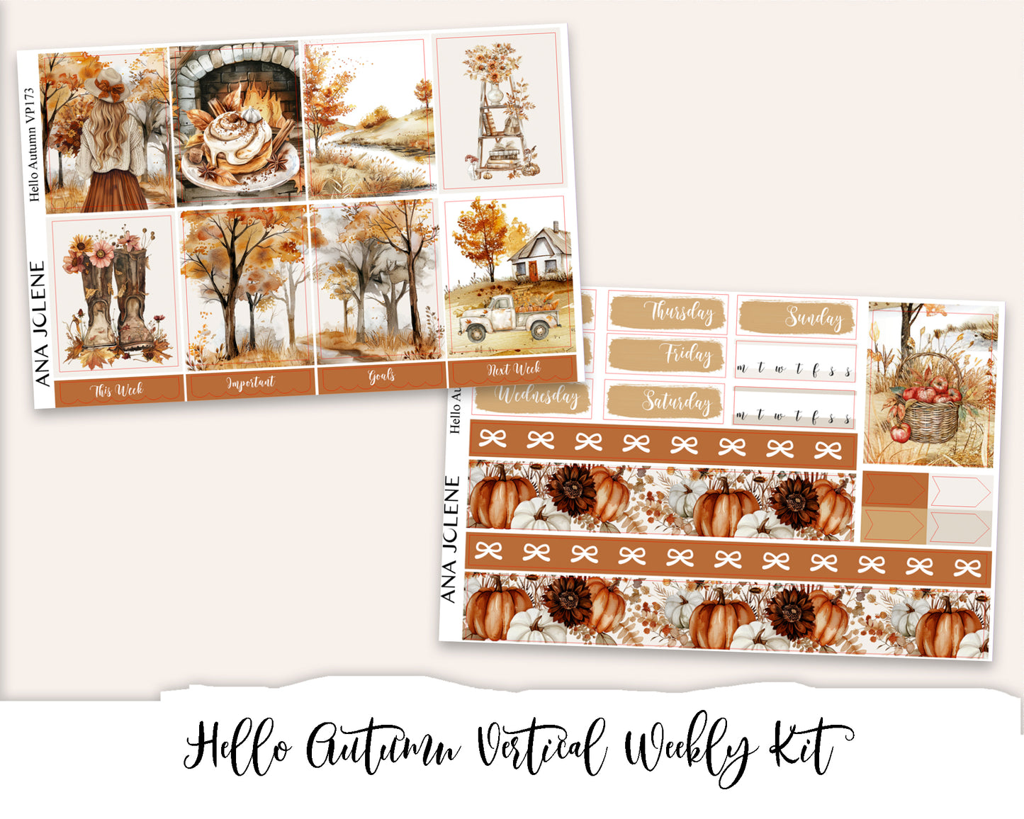 HELLO AUTUMN Planner Sticker Kit (Vertical Weekly)