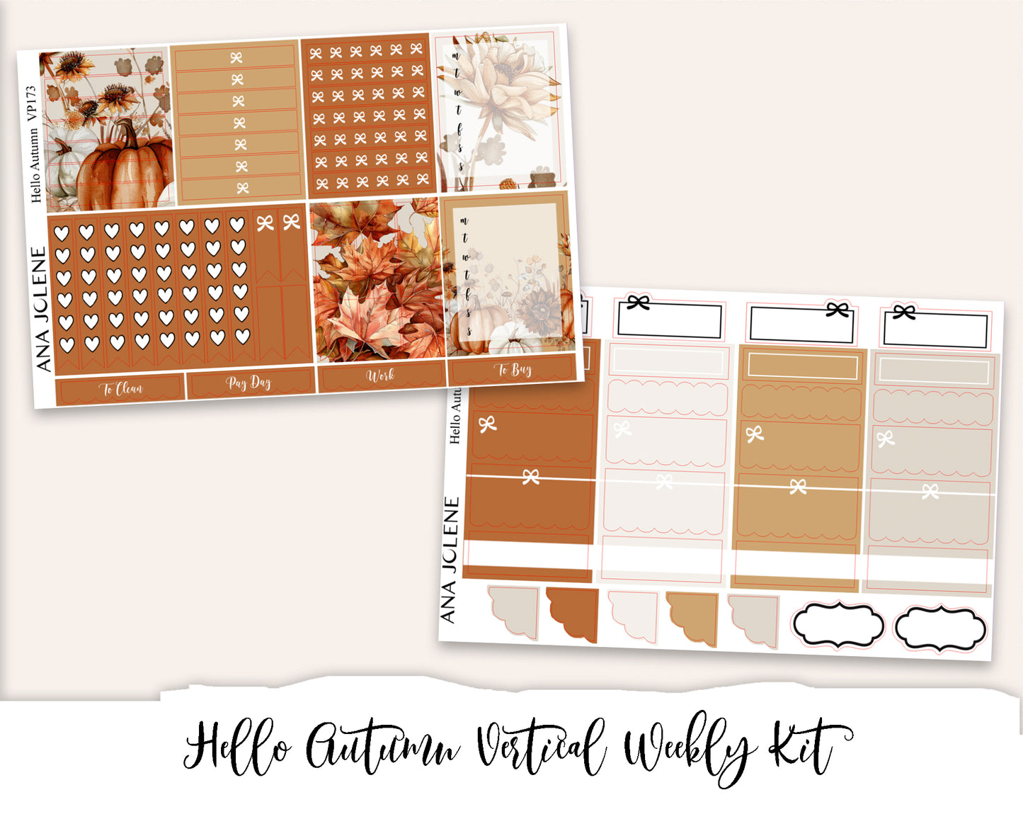 HELLO AUTUMN Planner Sticker Kit (Vertical Weekly)