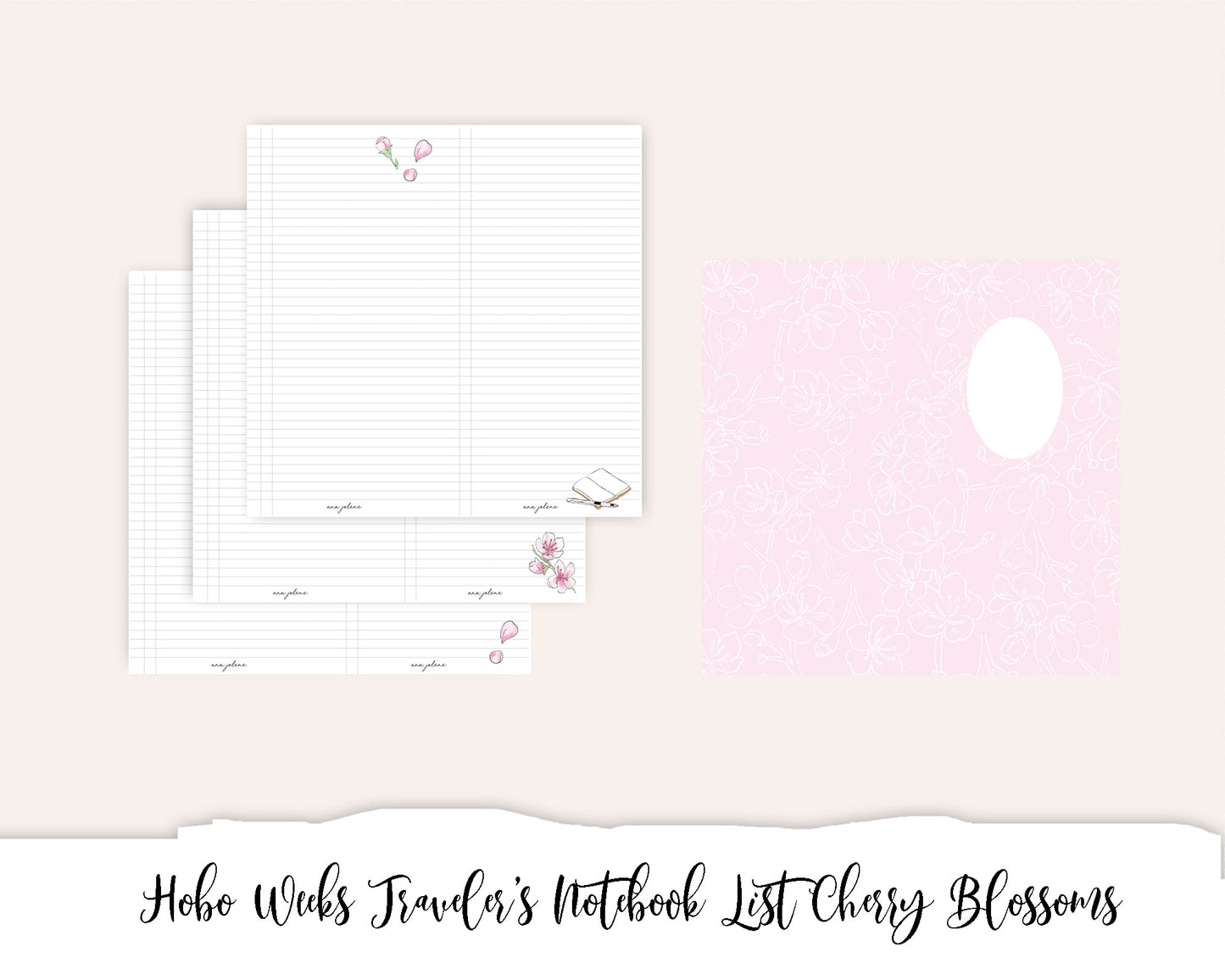 Hobonichi Weeks Traveler's Notebook Printable - List Cherry Blossoms